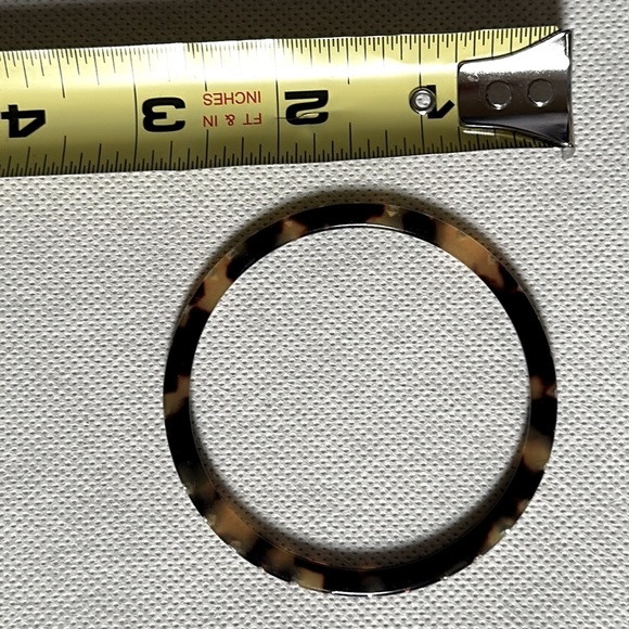 Bundle of 6 thin tortoise celluloid bangles with rhinestones - Picture 7 of 9